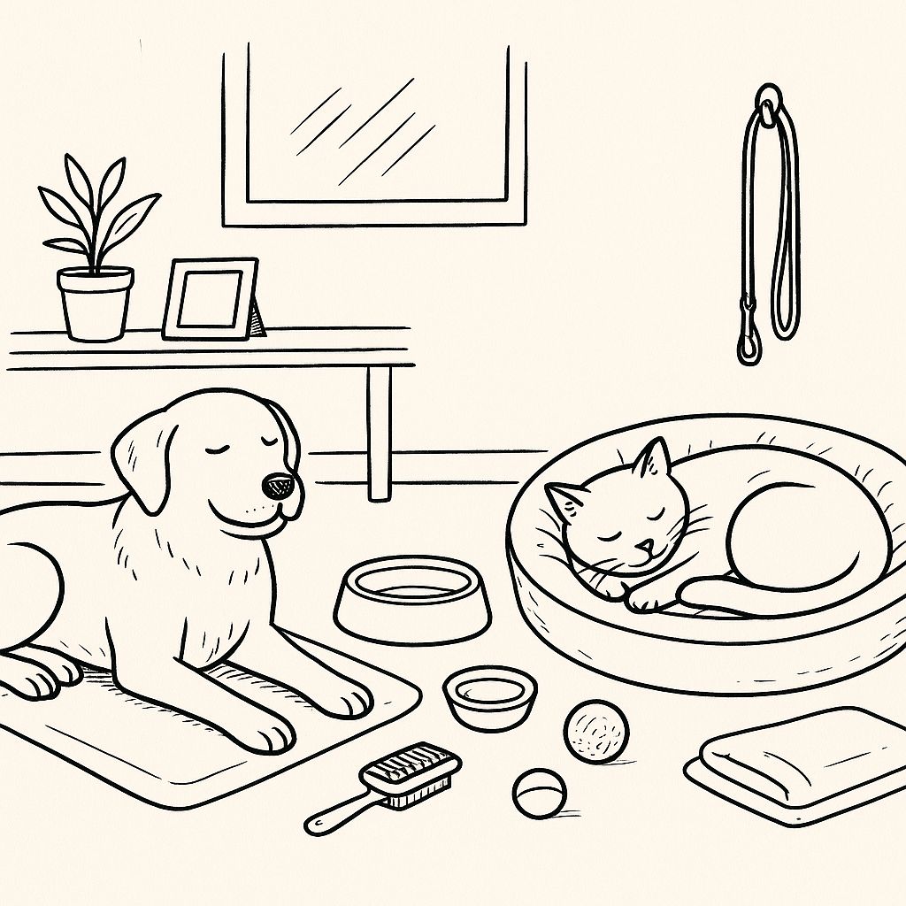 Daily pet routines at home